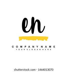 EN initial signature logo. handwriting logo template vector,