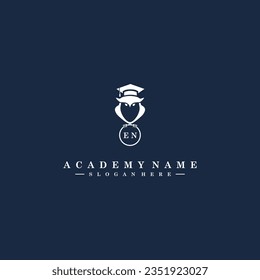 EN Initials Academy Logo Vector Art Icons and Graphics