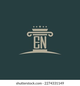 EN initials law of justice logo vector design template