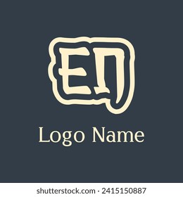 EN letter abstract monogram initial letter logo design