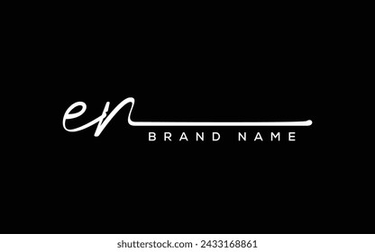 EN letter beauty handwriting vector logo. 