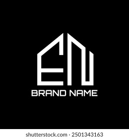 EN letter house logo design