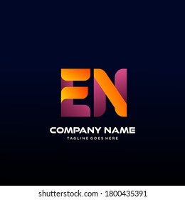 EN Letter initial Logo Vector With colorful, logo for media business