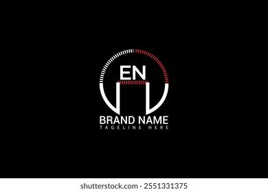 EN letter logo creative design. EN unique design. EN letter logo design on black background.