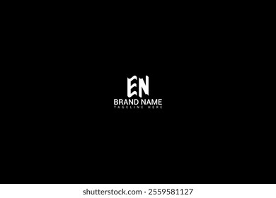 EN letter logo creative design. EN unique design. EN letter logo design on black background.