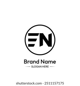 EN Letter Logo Design. White Background.