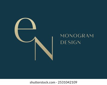 EN letter logo icon design. Classic style luxury initials monogram.