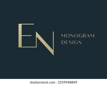 EN letter logo icon design. Classic style luxury initials monogram.