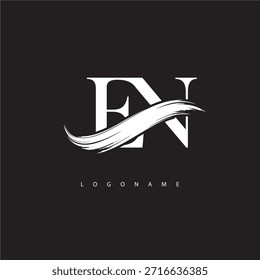 EN Letter Monogram Logo with Brush Stroke for Modern Brand Identity