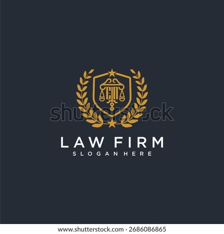 EN letter monogram logo for lawfirm with pillar and leaf image design