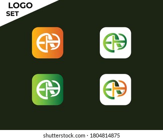 En letter word nature logo set icon vector illustration