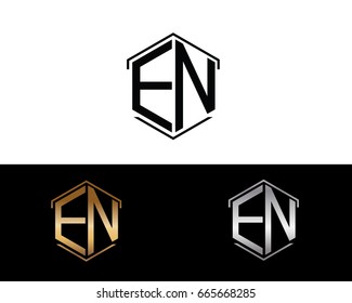 EN letters linked with hexagon shape logo