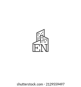 EN line concept logo in high quality professional design that will be best for companies related to real estate