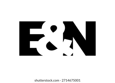 EN logo design in bold style. Black white identity symbol. Modern typography emblem. Corporate branding icon. Minimal business template.