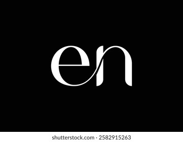 EN logo design handwriting signature style vector template