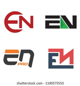 EN Logo Initial Letter Isolated Symbol