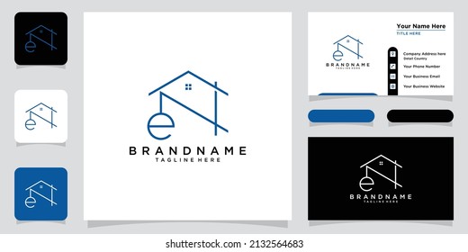Design-Vektorgrafik mit EN-Logo für Anfangsbuchstaben und Visitenkartendesign