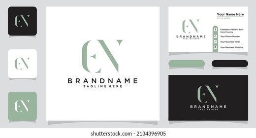 EN logo initial letter template design vector with business card design