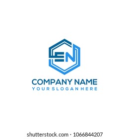 EN logo letter initial, Abstract polygonal Background Logo,