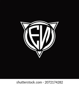 EN Logo monogram isolated with circle shape and three arrow design template