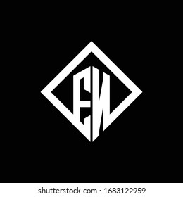 EN logo monogram with square rotate style design template