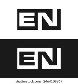 EN logo. EN set , E N design. White EN letter. EN, E N letter logo design.