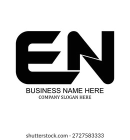 EN logo showcases a refined negative space style, bringing a sophisticated touch to modern professional branding. This high-quality vector file is completely editable, offering flexibility for various design requirements. Build a strong, timeless identity with this clean, balanced, and aesthetically pleasing professional graphic element.