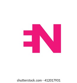 EN Logo. Vector Graphic Branding Letter Element. White Background