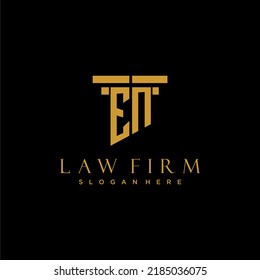 EN monogram initial logo for lawfirm with pillar design