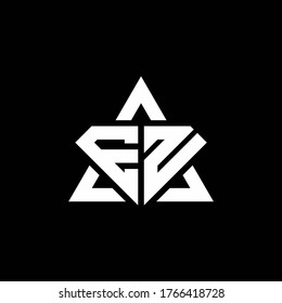 EN monogram logo with diamond shape and triangle outline design template