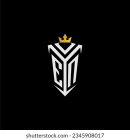 EN monogram logo initial for shield  crown style design