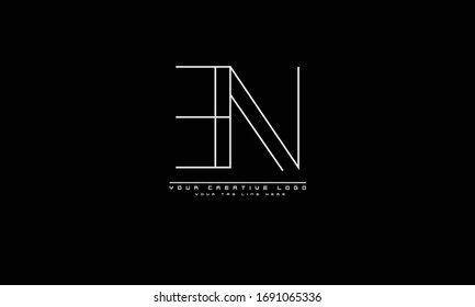 EN NE abstract vector logo monogram template