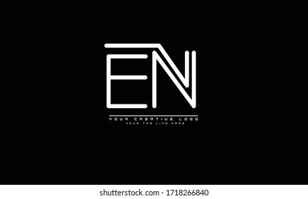 EN NE abstract vector logo monogram template