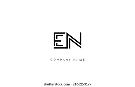 EN, NE Alphabet Letters Logo Monogram