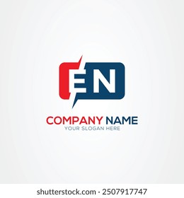 EN or NE Creative Modern Letters Logo Design Element