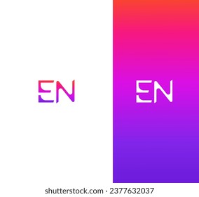 EN, NE letter logo design template elements. Modern abstract digital alphabet letter logo.