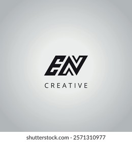 EN NE Modern Creative Alphabet Business Logo Design Vector Icon Template.