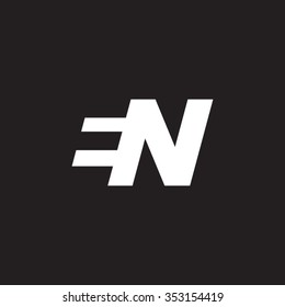 EN negative space letter logo black background