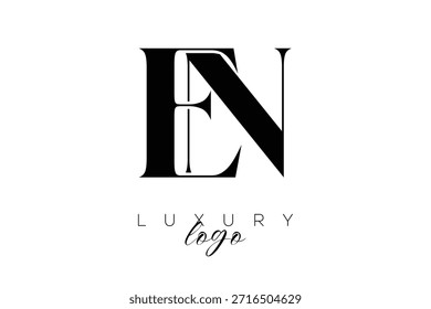 Logotipo de tipografia de monograma de letra de série EN para identidade de marca premium elegante