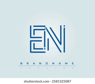 EN Technology Letter Logo Template. This tech letter logo is a graphic mark that uses letters to represent a technology company.