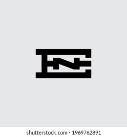 EN - Vector design element or icon. Logo with letters E and N . Initials, monogram or logotype.