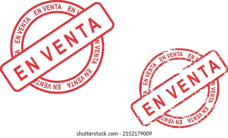 en venta spanish text stamp sticker in vector format very easy to edit