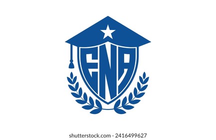 ENA initial letter academic logo design vector template. monogram, abstract, school, college, university, graduation, symbol, shield, model, institute, educational, coaching canter, tech, sign, badge