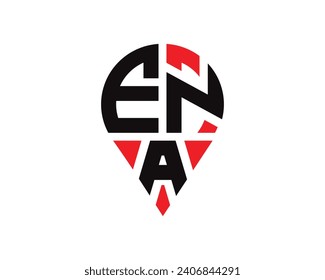 ENA letter location shape logo design