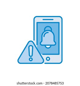 Enable Alert Notification vector blue colours Icon Design illustration. Web And Mobile Application Symbol on White background EPS 10 File
