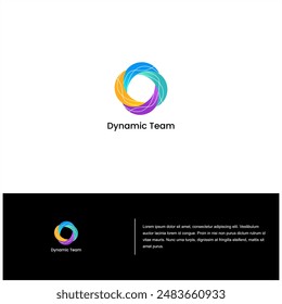 enable dynamic team colorful logo circle gradient flow geometric design template