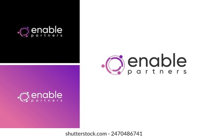 enable human partner logo. team leader collaboration vector idea. human teamwork template