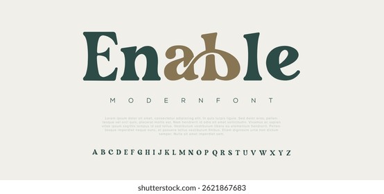 Enable minimal modern alphabet fonts. Typography minimalist urban digital fashion future creative logo font. vector illustration