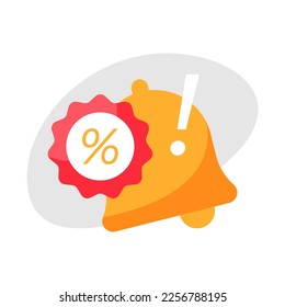 habilitar la ilustración de concepto de notificaciones de promoción vector de diseño plano eps10. elemento gráfico moderno para página de inicio, estado vacío ui, infografía, icono