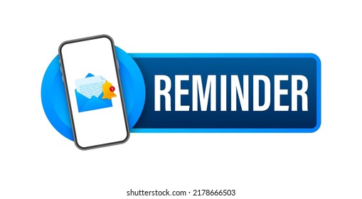 Enable reminder notification. Email notification. Message alert. Vector stock illustration
